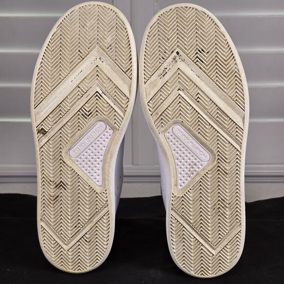 Tory Burch Womens Howell Court Sneaker Size 6.5 White Leather Snake Casual Shoe - Picture 10 of 14